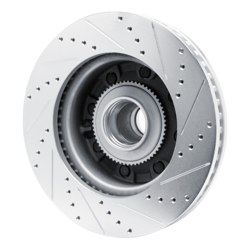 Ford E-150 Brake Rotor (1) - Front Left - R1 Concepts - Drilled & Slotted - Silver - `08-`25